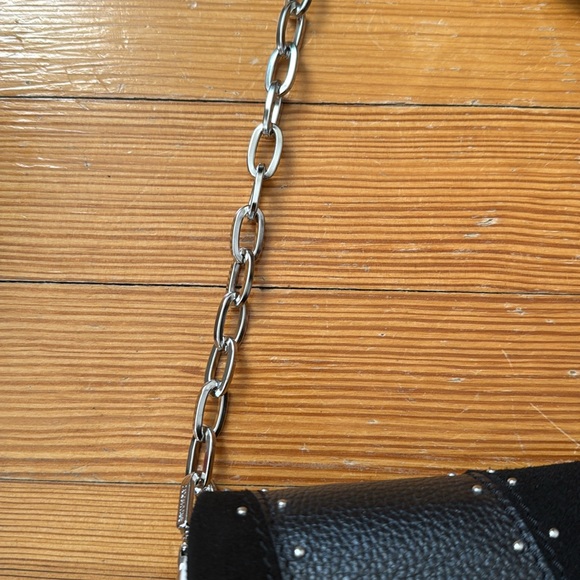 Zadig & Voltaire Black Suede & Pebbled Leather  Studded Rocky Patchwork Bag - Picture 6 of 16